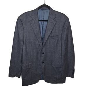 Canali Men Blazer Suit Jacket IT 52 US 42 Plaid Houndstooth 100% Wool Sport Coat